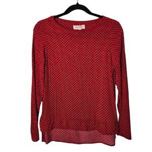 Philosophy Polkadot Tunic Top Crewneck Longsleeve Rockabilly Retro Blouse Sz XS